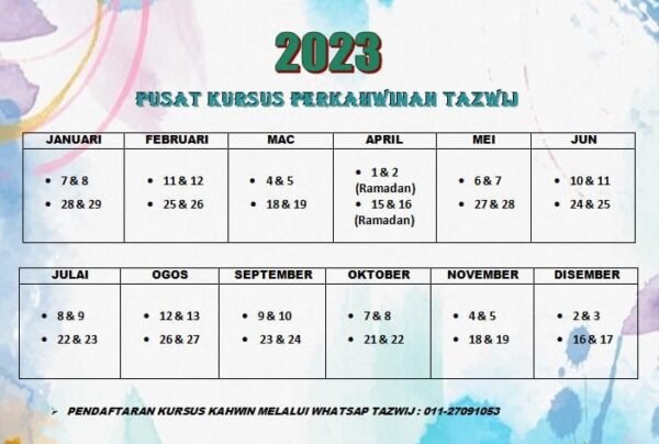 Kursus Kahwin TAZWIJ. Paroi Seremban, Negeri Sembilan - Image 3